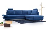 Nowoczesny Granatowy Narożnik LOFTER II z funkcją spania  