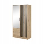 Szafa Nelly 2D z lustrem lamele dąb artisan