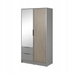 Szafa Nelly 2D z lustrem lamele szara