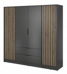 Szafa Nelly 4 drzwiowa lamele grafit