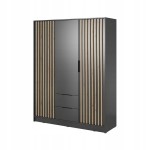 Szafa Nelly 3 drzwiowa lamele grafit