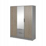 Szafa Nelly 3 drzwiowa z lustrem szara lamel