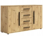 Komoda Maxione 2D4SZ dąb artisan/biały/czarny/kaszmir