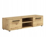 Szafka Rtv Maxione 150 dąb artisan/biała/czarna/kaszmir