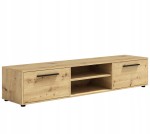 Szafka Rtv Maxione 190 dąb artisan/biała/czarna/kaszmir