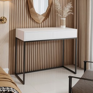 Toaletka konsola biała czarny stelaż