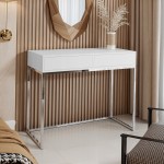 Toaletka konsola biała chrom stelaż