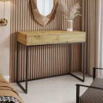 Toaletka konsola dąb wotan czarny stelaż