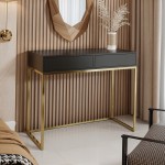 Toaletka konsola czarna/ złoty stelaż