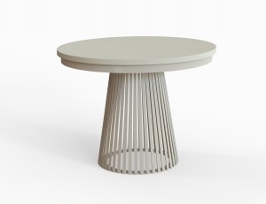 Stół Lamel loft okrągły rozkładany 120-200 cm metalowy industrialny KASZMIR