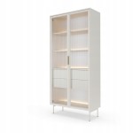 Lumi witryna wysoka kaszmir / szkło + szuflady styl nowoczesny glamour