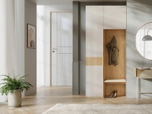 Zestaw garderoba wysoka ubraniowa z siedziskiem do przedpokoju Soreno 1P
